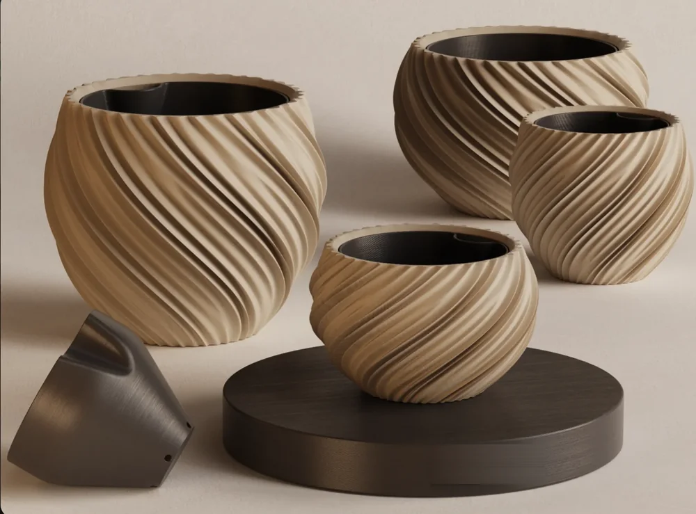 Spiral saksı seti