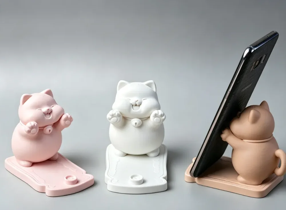 Tombul kedi telefon tutucu seti
