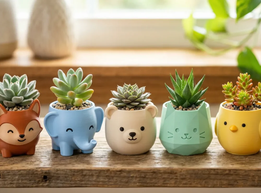 Hayvanlı mini saksı seti